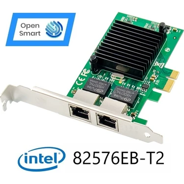 Open Smart 2 Port Intel 82576EB 1gbe Pcıe X1 Ethernet Kart -