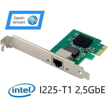Open Smart 1 Port Intel I225-T1 2,5gbe Pcıe X1 Ethernet Kart -