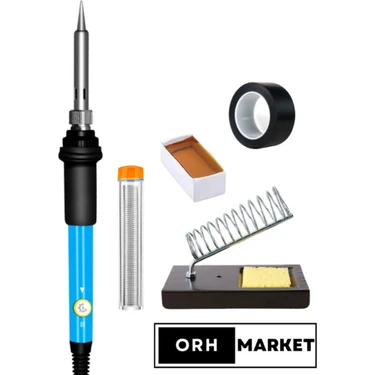 ORH MARKET 60W Lehimleme Seti – Sıcaklık Ayarlı Havya, Metal Stand, Lehim Pastası ve Elektrik