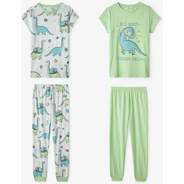 Penti Açık Yeşil Erkek Çocuk Sleepasaurus Pamuklu 2'li Pijama