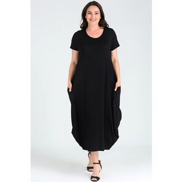 Curvy Trend Jumbo Kısa Kol Elbise