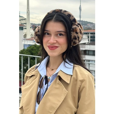 Mollycrush Kadın Leopar Peluş Kulaklık | Kışlık Yumuşak Dokulu Şık Kulak