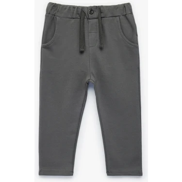 Koton Beli Ayarlanabilir Lastikli Düğmeli Pamuklu Eşofman