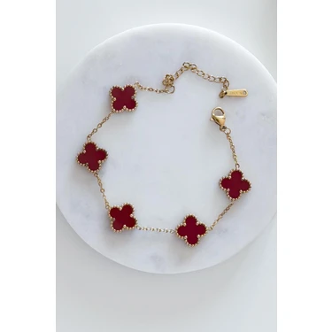 Gold Bordo Doğal Taşlı Premium Çelik