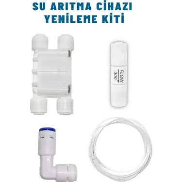 Alkalinees Su Arıtma Cihazı Yenileme Kiti Shut Off - 300CC Flow - Check Valf - Hortum