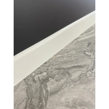 Pasha Dekor 8 cm Düz Lake Beyaz MDF Parke Süpürgelik 10 mm Kalınlık ile Şık ve