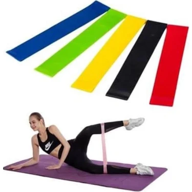Aerobik Bant 5 Li Pilates Yoga Bandı