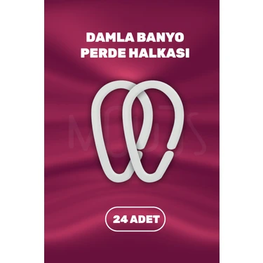 Moud's Banyo Perdesi, Duş Perdesi Halkası, Kancası 24 Adet Duşakabin Perde Askısı