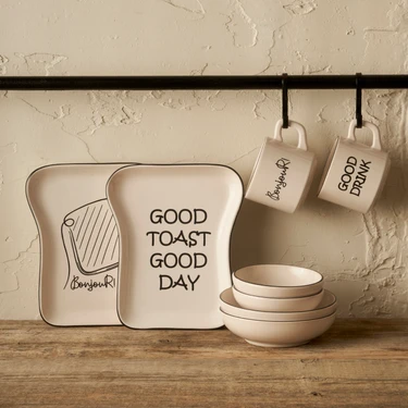 Bella Maison Toast Seramik 8 Parça 2 Kişilik Kahvaltı Takımı