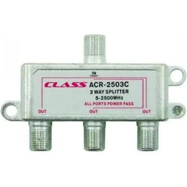 Class Acr-2503C 1 Giris 3 Çıkıs Kablo Tv Uydu Anten Çoklayıcı 3'lü Splitter+F Konnektör İle