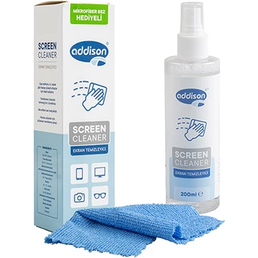 Addıson 300870 Ekran Temizleyici Sprey 200ML + Mikrofiber