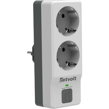 Dotvolt İkili Akım Korumalı Priz Beyaz Anahtarlı Surge Hunter 1050
