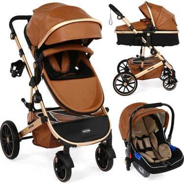 Yoyko Capsule Egg Travel Sistem Bebek Arabası Kahve