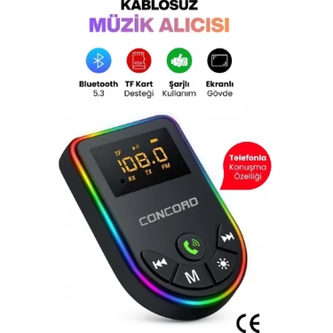 Concord Bluetooth / Tf & Aux - Fm Transmitter Mp3