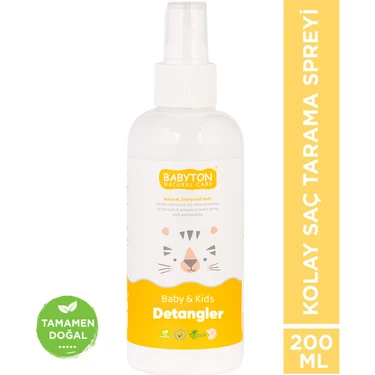 Babyton Bebek & Çocuk Kolay Saç Tarama Spreyi 200 ml Paraben İçermez Besleyici