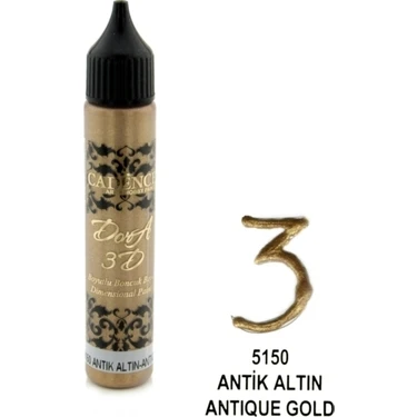 Cadence Antik Altın  3D Boyutlu Boncuk Boya 25