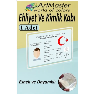 ArtMaster Kimlik Ehliyet Kredi Kartı Koruyucu Şeffaf 1 Adet Yeni Nesil Kart Kılıfı Plastik Kırılmaz
