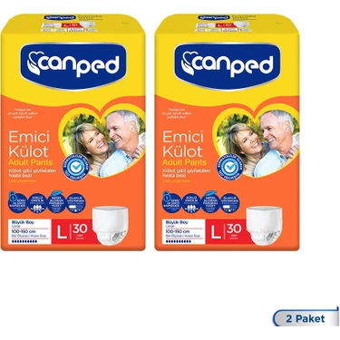 Canped L Beden Nefes Alabilir Yumuşak Tekstil Emici Külot Hasta Bezi 60 Adet – Konforlu ve Güvenli