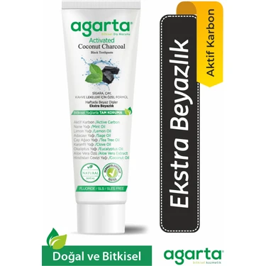Agarta Doğal Florürsüz Aktif Karbon Diş Macunu 100