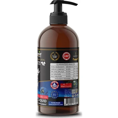 Mutamin Organics Kedi Köpek Somon Yağı 150 ml - Yüksek Omega 3 & 6 Destekli Tüy ve Eklem