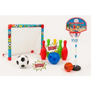 Depomiks Avm Futbol Kalesi + Ayaklı Basketbol Potası Erkek Çocuk Oyuncakları Oyuncak ve Bowling