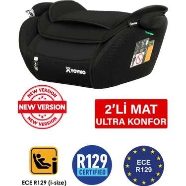 Yoyko 15-36 kg Oto Koltuğu Yükseltici I-Size Premium Booster Siyah ISOFIX