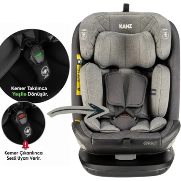 Kanz Orbit I-Size 360 Derece Dönebilen İsofix Bağlantılı Oto Koltuğu 0-36