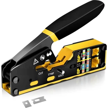 Derwell Yeni Nesil Cat5/6/7/8 Ez RJ45 Pense 8P8C Utp Sıkma Pensesi RJ11 RJ12 RJ45 Ethernet