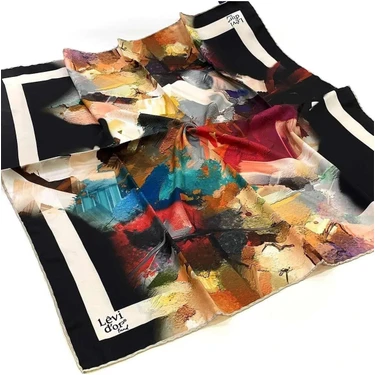 Levidor Trend Desenli Twill Eşarp