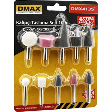 Çillor Dmax DMX-4135 ( 10PCS ) Kalıpcı Taşlama Seti (Temizleme & Parlatma & Çapak Alma & Pas