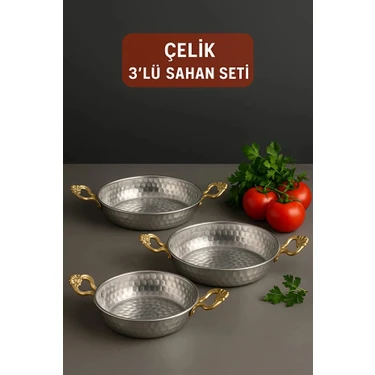 YUNUSOĞLU HOME Otantik 3'lü Çelik Omlet