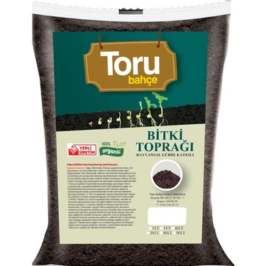 Toru Bahçe  50 Lt Bitki/ Saksı ve Bahçe Toprağı Torf Tavuk ve Keçi Gübresi ve Perlit Katkılı