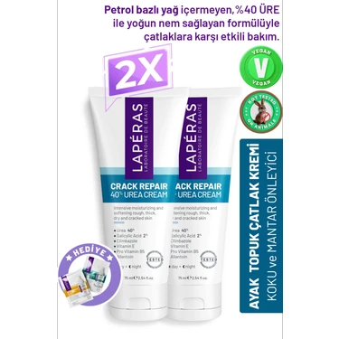 Ayak ve Topuk Çatlak Bakım Kremi %40 Üre ve %2 Salisilik Asit 75ML 2'li