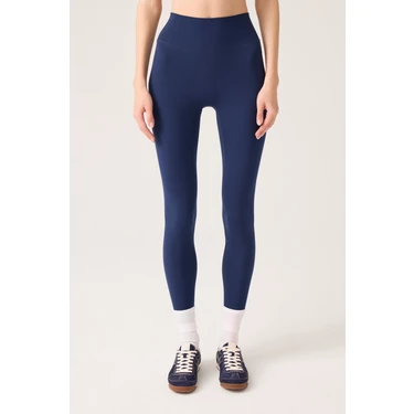 Los Ojos Yüksek Bel Lacivert Spor Tayt Kadın Mono Leggings %78 Polyester Örme