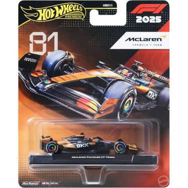 Hot Wheels Premium Formula 1 Yarış Arabası Tekli Paket HRV11 - JKD81 Mclaren Formula 1 Team