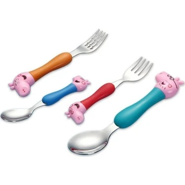 Peppa Pig Figürlü Çocuklar İçin Çatal & Kaşık
