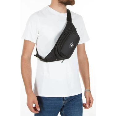 Tuldar Siyah Yumuşak Deri USB Kulaklık Çıkışlı Crossbody Çapraz Göğüs Omuz ve Bel Çantası