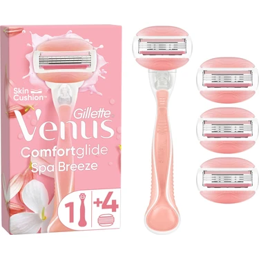 Gillette Venus Comfortglide Spa Breeze Kadın Tıraş Makinesi + 4 Adet Yedek Tıraş