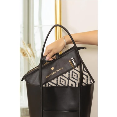 Hobicium Çanta Içi Organizer – Fermuarlı Bölmeli Çanta Düzenleyici Insert – Çok Amaçlı Kadın Çanta