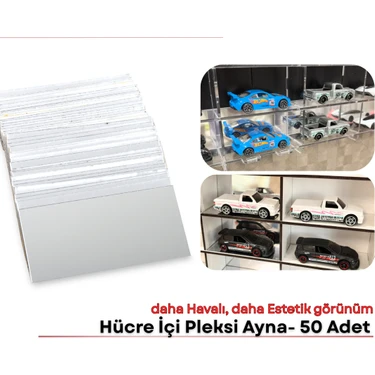 50 Adet 9,1 x 4,5 Dikdörtgen  Dekoratif Pleksi Kendinden Yapışkanlı  Gümüş Akrilik