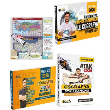 Eğit Akademi Meb Ags Kpss Haritalarla Atak Coğrafya Soru Bankası + Ders Notu + Efsane 10 Lu Harita