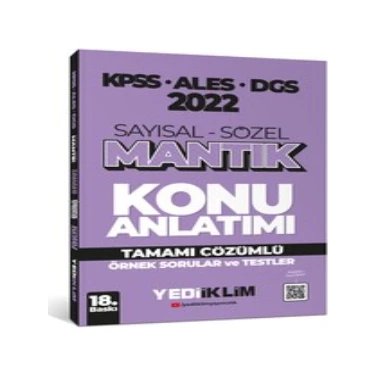 Yediiklim Yayınları Yediiklim Yayınları 2022 KPSS -ALES-ALES Sayısal Sözel Mantık Konu