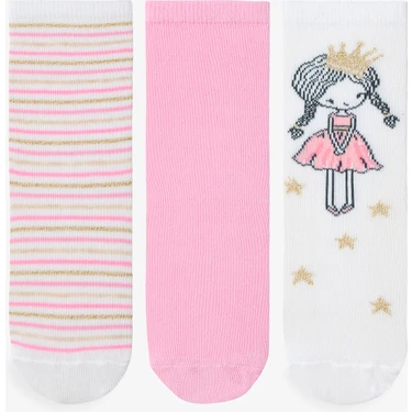 Penti Çok Renkli Kız Çocuk Stripe Princess 3lü Soket