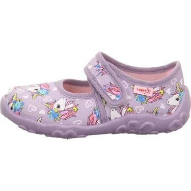 Superfit Bonny Kız Çocuk Lila Ev Kreş Ayakkabısı Unicorn