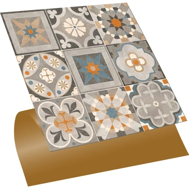 Tink Kendinden Yapışkanlı Apricot Desenli Pvc Karo 30X30 cm (4 Adet) 0,36