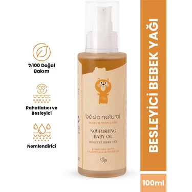 Bade Natural Bebek Masaj Yağı 100 ml Sprey %100 Doğal Bitkisel Karışım Besleyici ve