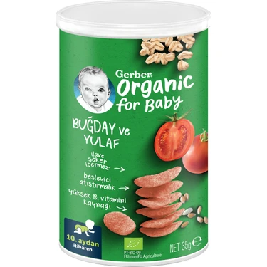 Gerber Organik Buğday ve Yulaflı Domates Havuç ve Soğanlı Bebek ve Küçük Çocuk Atıştırmalığı 35