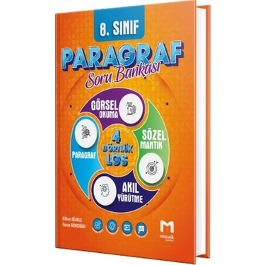 Mozaik Yayınları 8. Sınıf LGS Paragraf Soru Bankası Ciltli Kitap 224 Sayfa ile Görsel Okuma ve