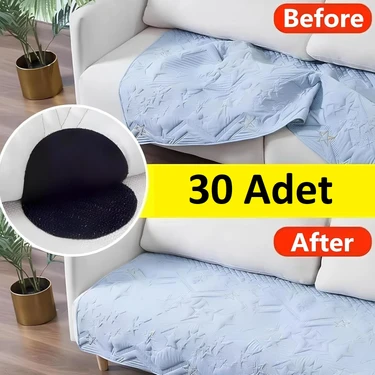 Halı Kilim Koltuk Örtüsü Sabitleyici Cırt 30 Adet Kaydırmaz Kendinden Yapışkanlı
