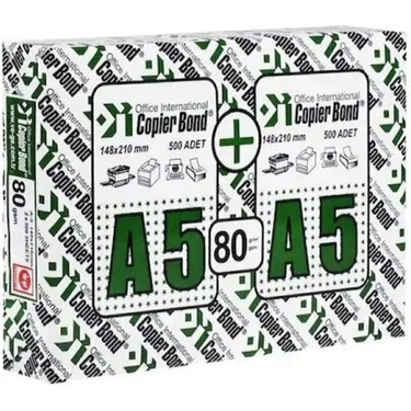 Copier Bond Copierbond A5 Fotokopi Kağıdı 80 gr 1000 Yaprak Beyaz Renk Baskı Kalitesi İçin